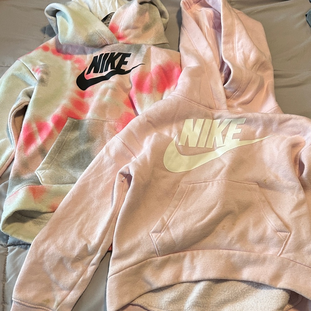 Nike Pink and Tie-Dye Hoodies Set